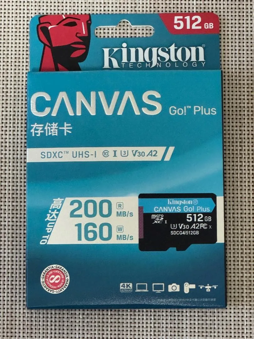 【正規品/新品】キングストンmicroSDXCカード512GB読込200MB/s