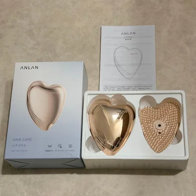 ANLAN ヘアブラシ V012 ハート型 マイナスイオン 箱付き