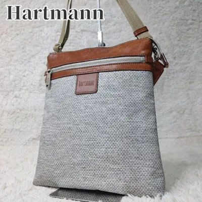 Hartmann ハートマン ショルダーバッグ レザー ナイロン グレー