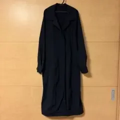 GU ネイビー ロングコート スプリングコート Sサイズ 紺 美品