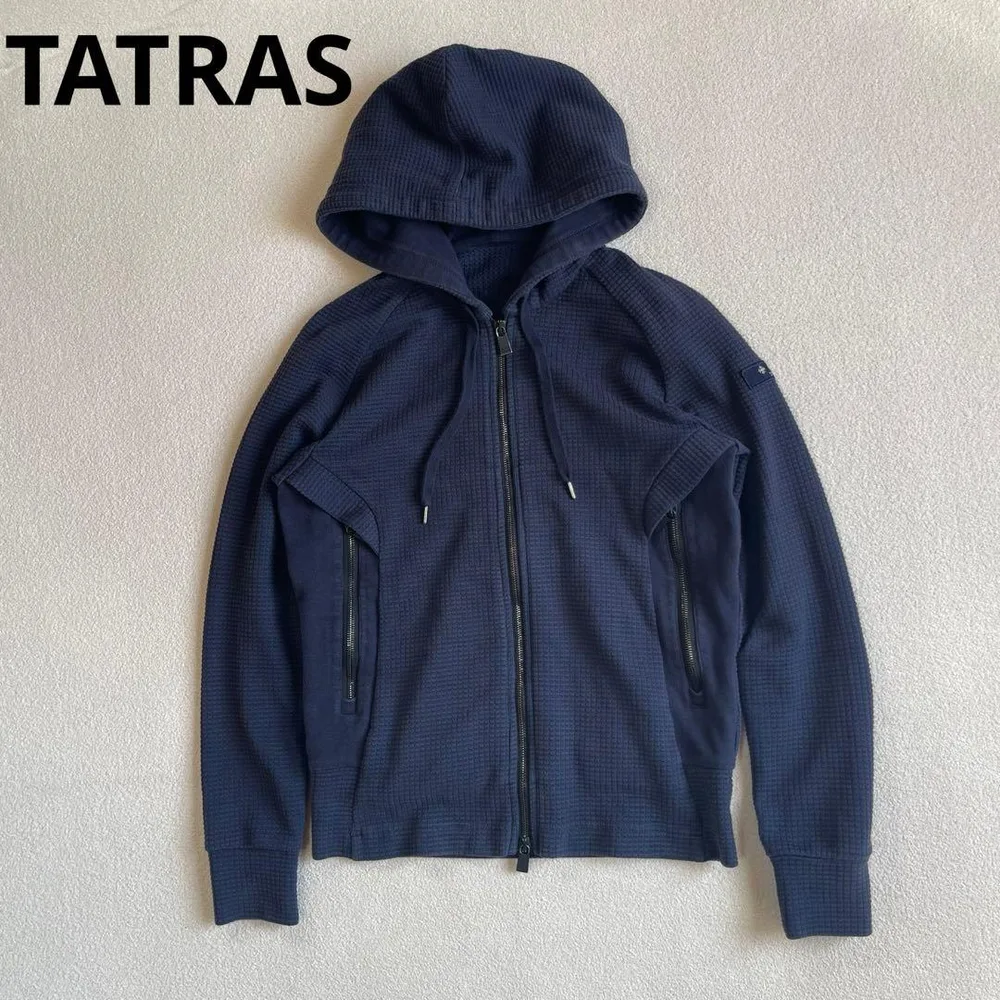 TATRAS タトラス ワッフル素材 ジップアップパーカー ネイビー