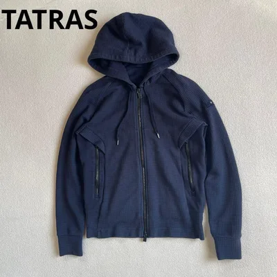 TATRAS タトラス ワッフル素材 ジップアップパーカー ネイビー