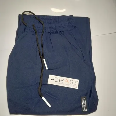 CHASE 接触冷感パンツ ネイビー 2XL ウエストゴム 紐付き ロングパンツ