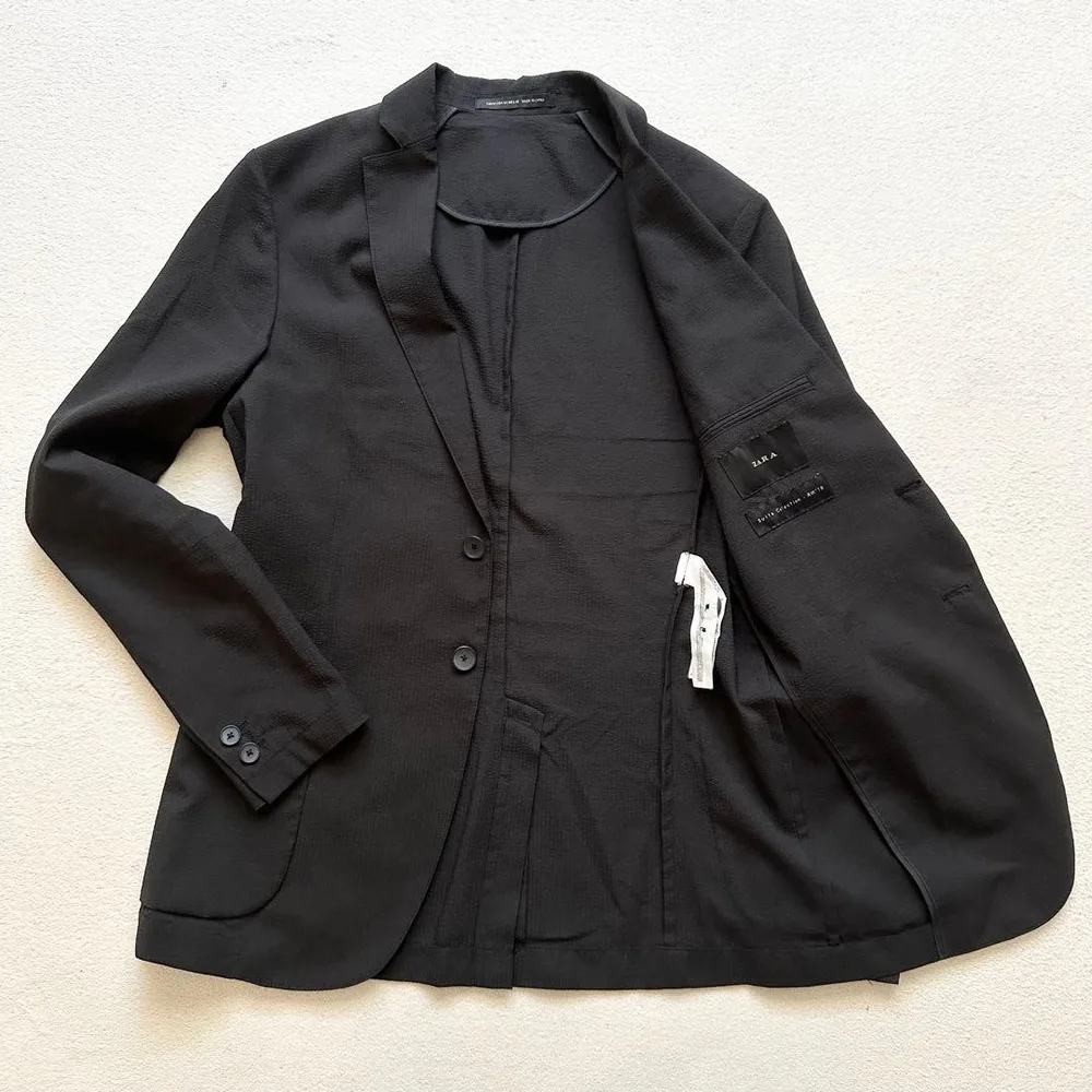 ZARA ザラ テーラードジャケット ブラック 黒 USA M L相当