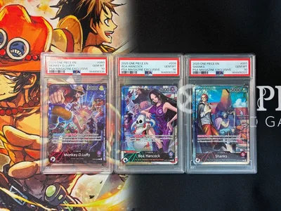 PSAマガジン プロモカード ルフィ、ハンコック、シャンクス PSA10_3連番