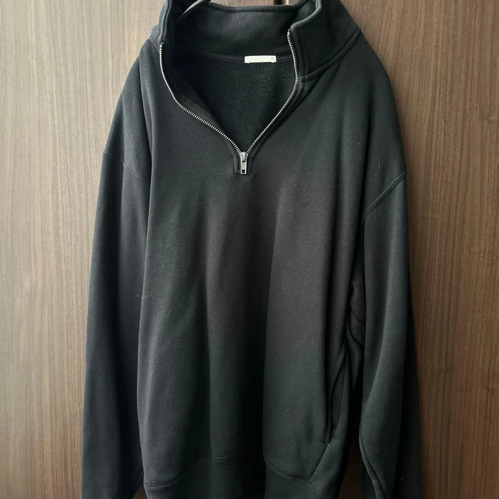 GU ハーフジップ スウェット ブラック メンズ