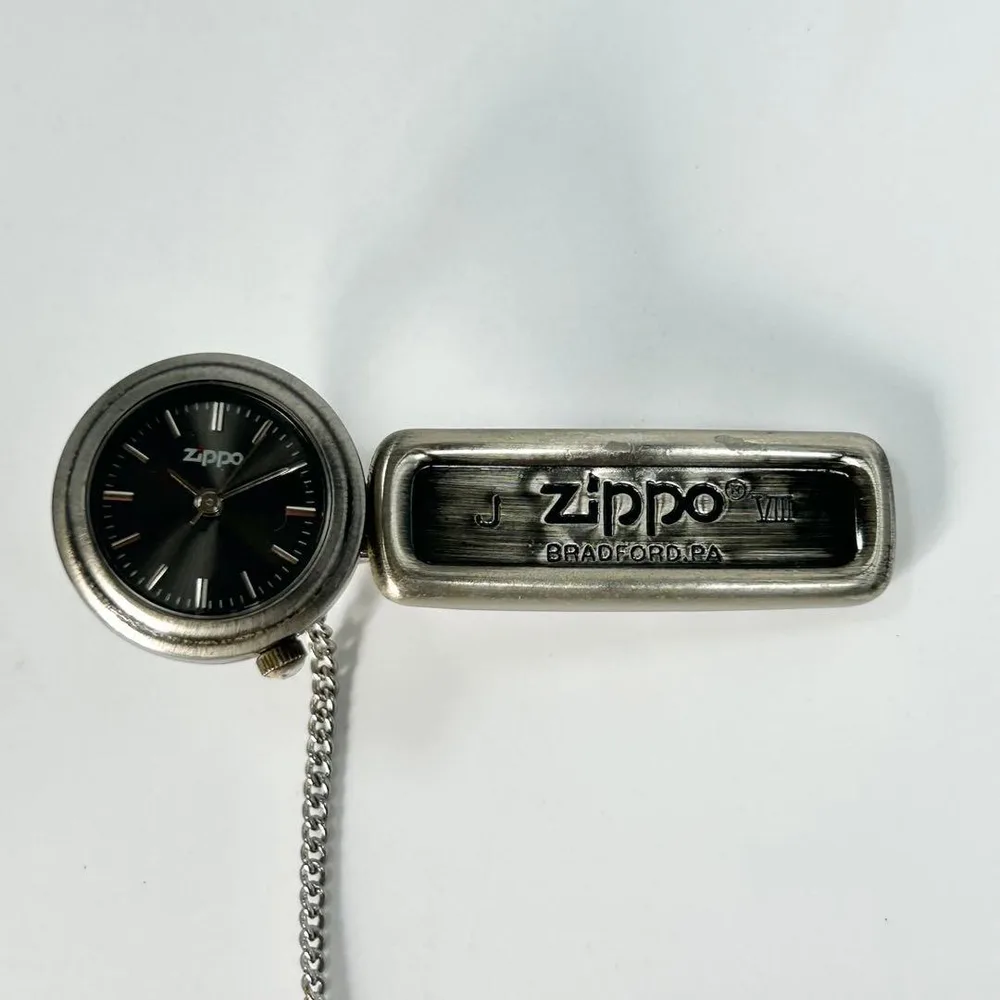 ZIPPO ネクタイピン クォーツ 時計付 ブラック メンズ 稼働 新品電池
