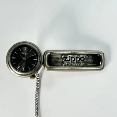 ZIPPO ネクタイピン クォーツ 時計付 ブラック メンズ 稼働 新品電池