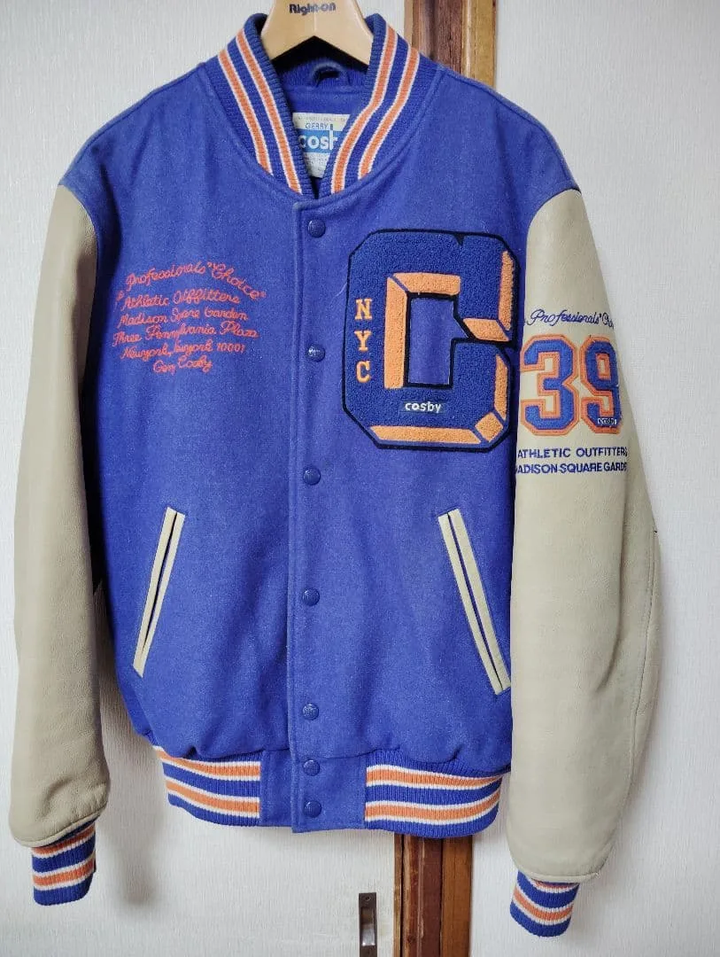 cosby スタジャン 青 ベージュ