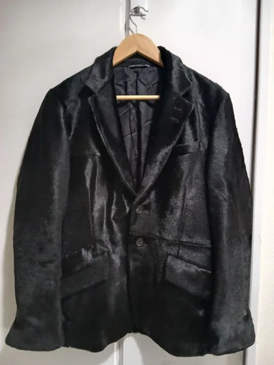 Paul Smith☆ハラコレザー牛革テーラードジャケット ブラック