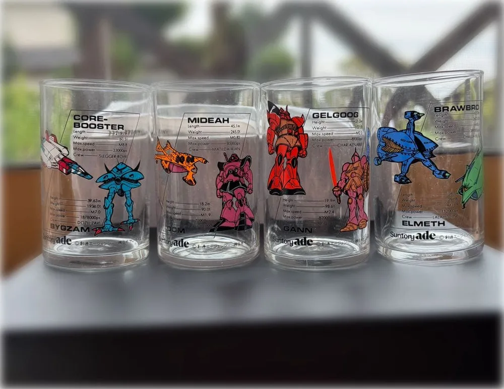 Mobile Suit Gundam Suntory ade Glass Set 5 ชิ้น