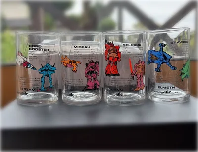 Mobile Suit Gundam Suntory ade Glass Set 5 ชิ้น