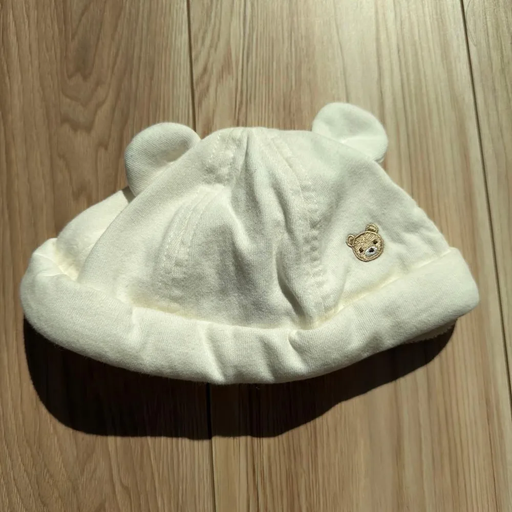 キューピー くま耳 ベビー帽子 ホワイト 42-44cm