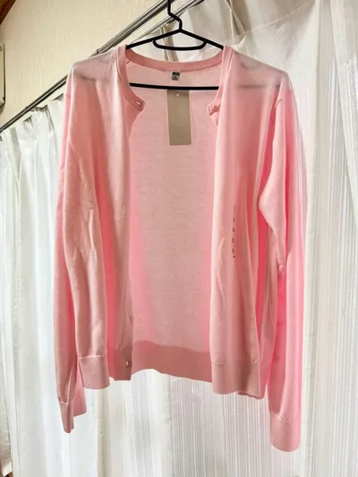 UNIQLO UVカットクルーネックカーディガン ピンク
