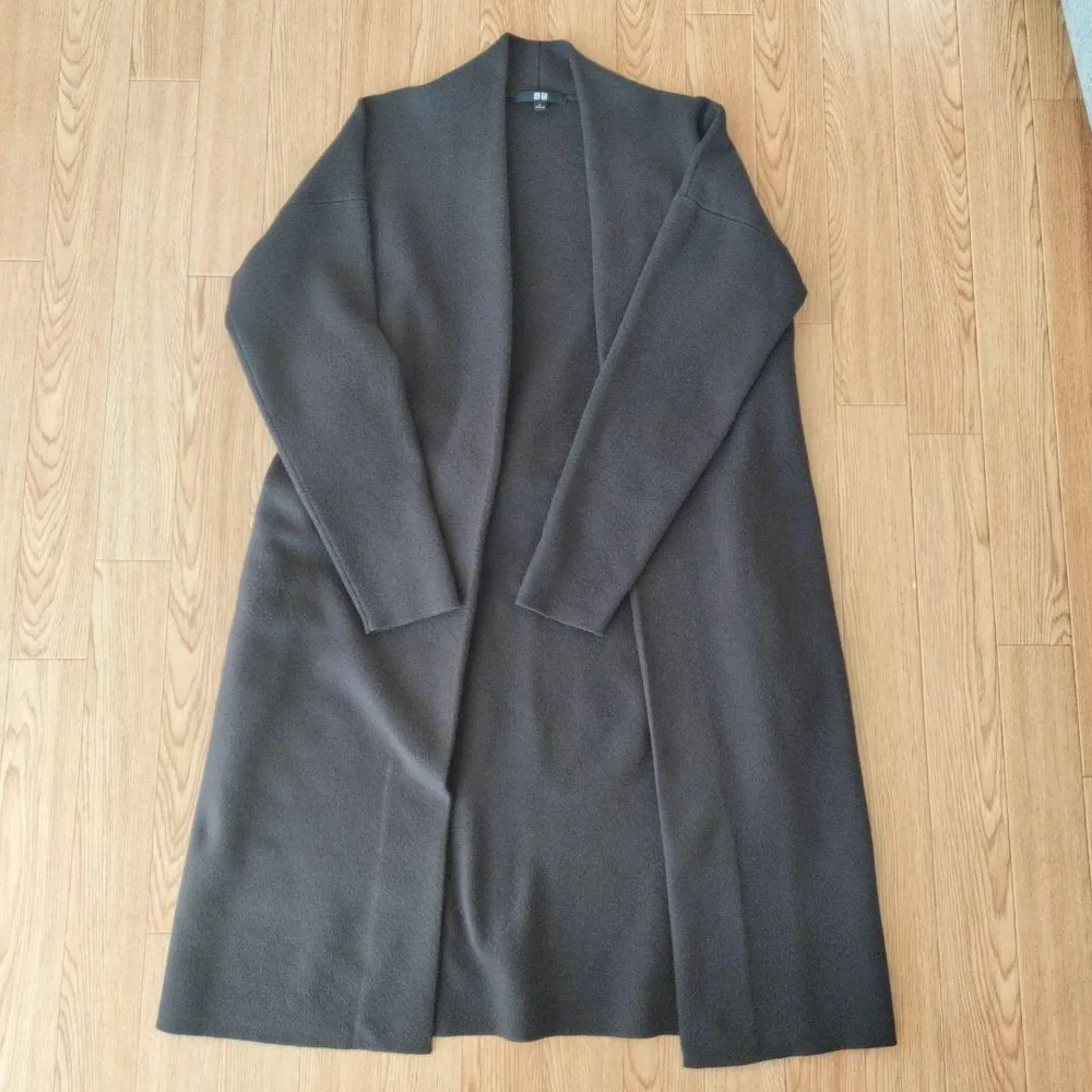 UNIQLO スフレヤーンベルテッドニットコート Lサイズ ニットコート 黒