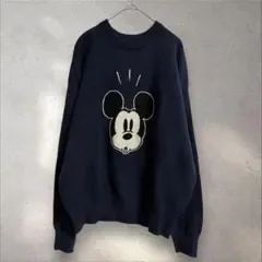cocaコカ ディズニー ジャガードニット ミッキーマウス ネイビー M