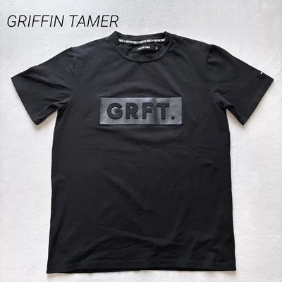 【GRIFFIN TAMER】 Tシャツ ブラック L 立体ロゴ カジュアル