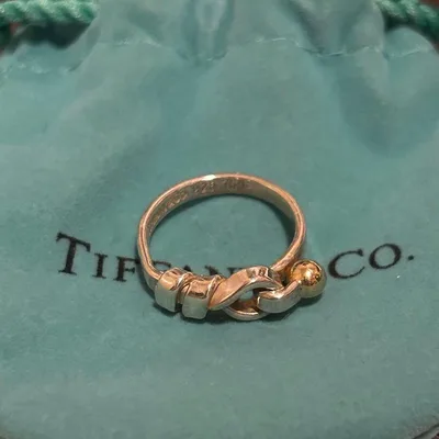 TIFFANY&Co. フック&アイリング シルバー925 K18 コンビ