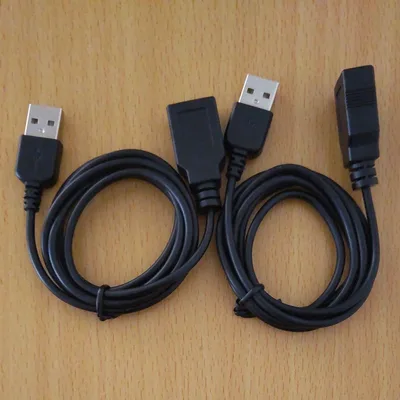 【まとめ売り】USB延長ケーブル 1m ブラック 2点セット