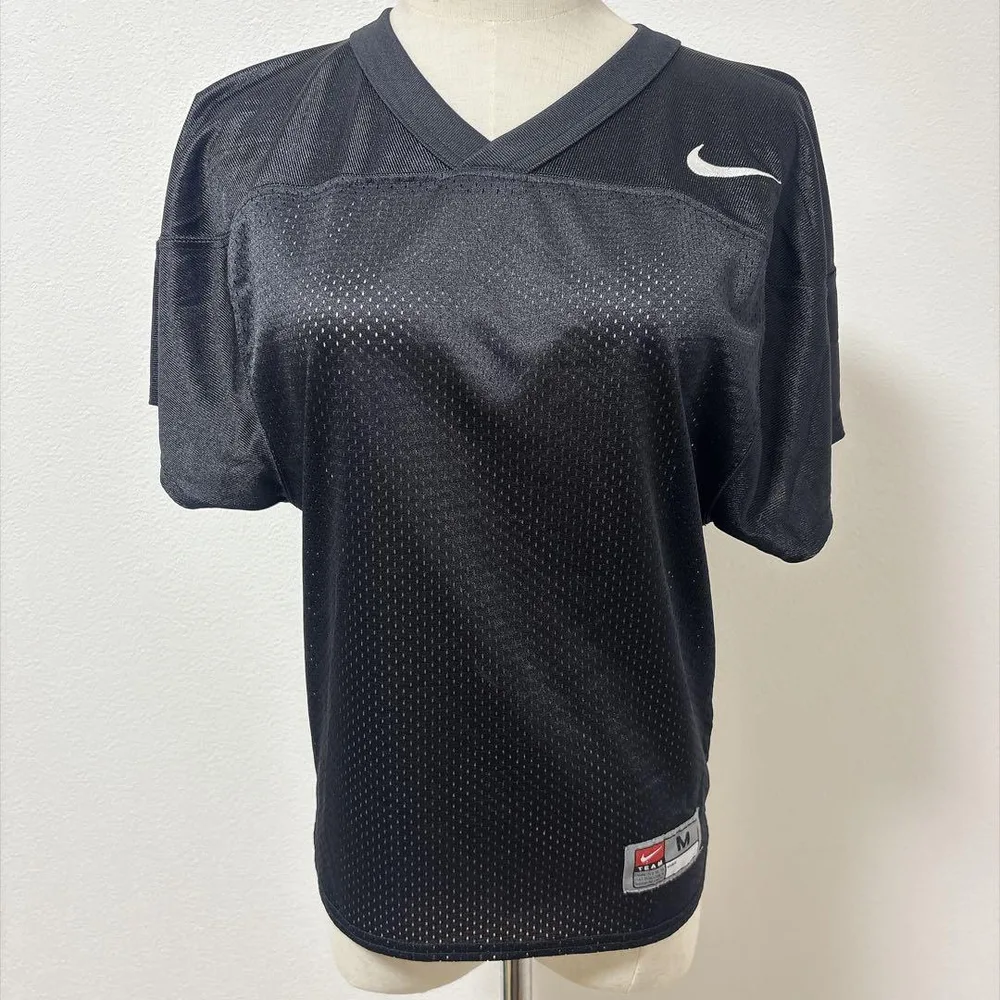 ナイキ スポーツ カットソー Vネック メッシュ 半袖 M 黒 シンプル