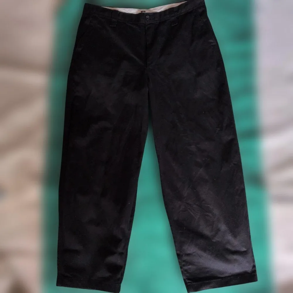 UNIQLO U ブラック ワイドパンツ 中古