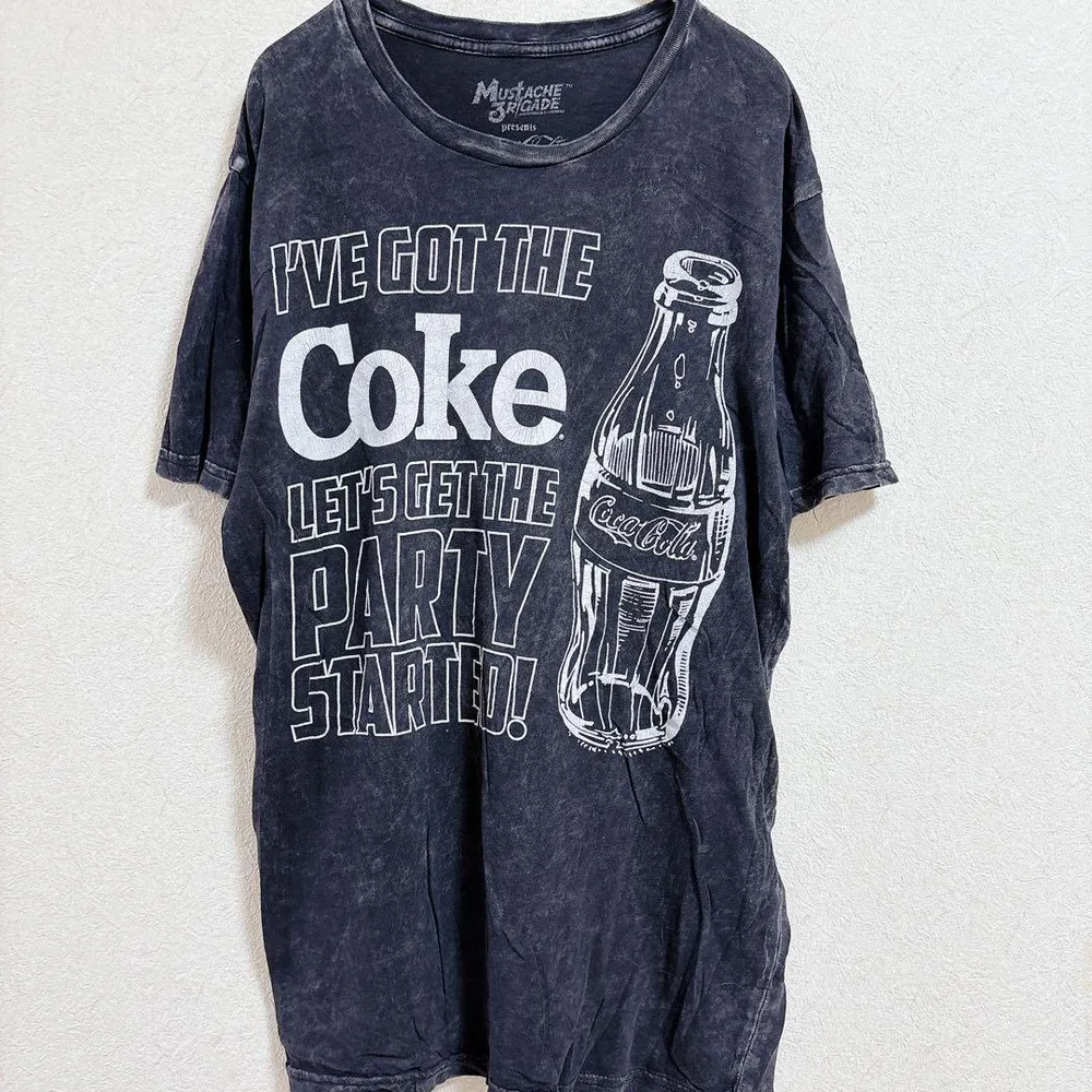 コカコーラ ヴィンテージ風 Tシャツ クルーネック 半袖 黒 メンズ【M】
