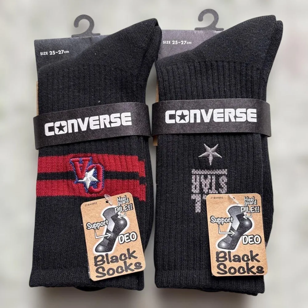 CONVERSE メンズ ソックス 2足セット 25-27cm