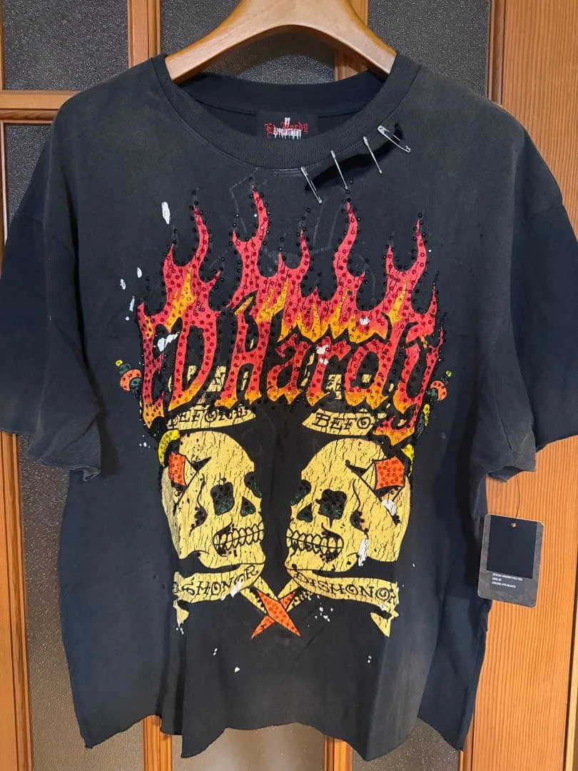 【新品タグ付】Ed Hardyストーン Tシャツ M ヴィンテージブラック