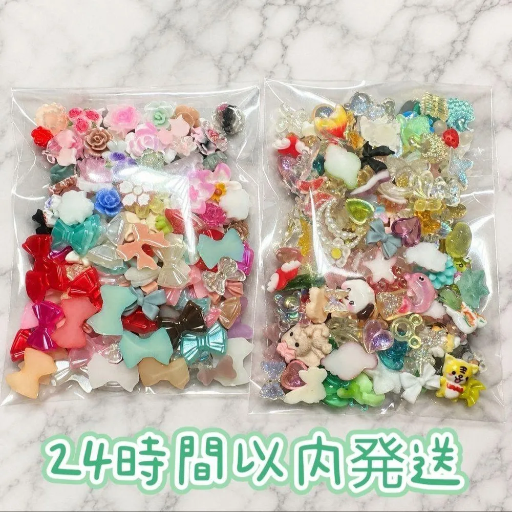 ☆ネイル リボン お花 キャラ パーツ まとめ売り 300個☆