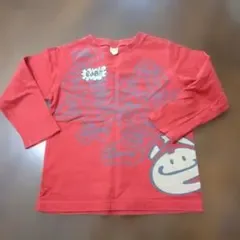 長袖カットソー レッド 100