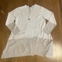 新品kicco plus+ カーディガン ロングホワイト ベージュ 高級ニット綿
