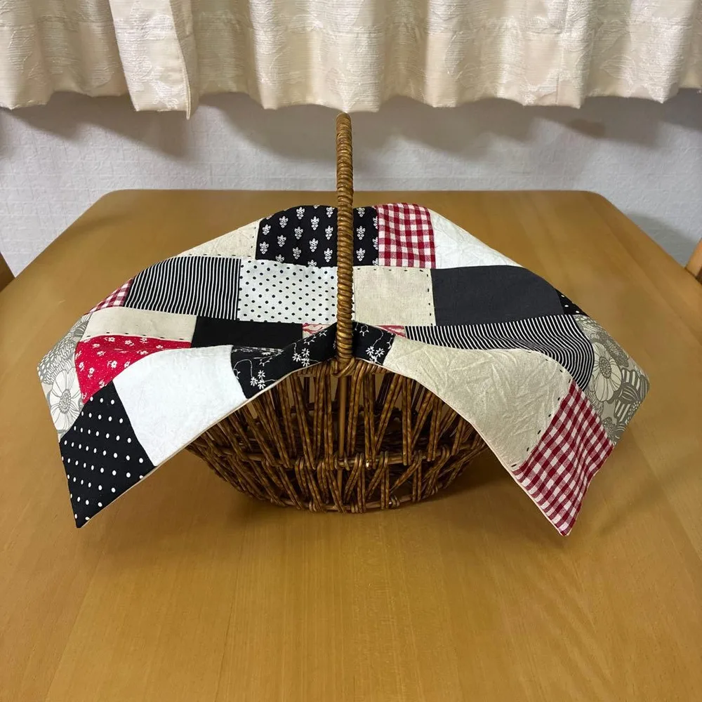 コットンリネン カゴカバー ランチョンマット パッチワーク ハンドメイド