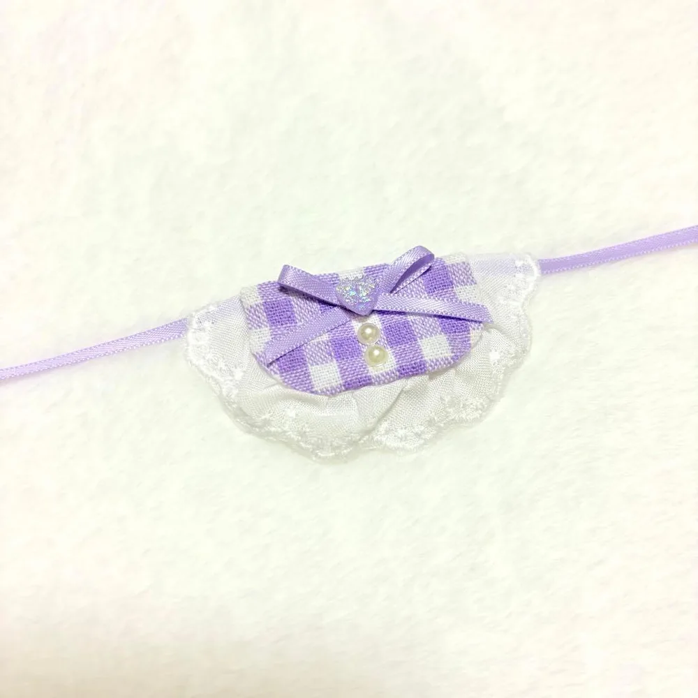 ハンドメイド ぬい服 スタイ 紫