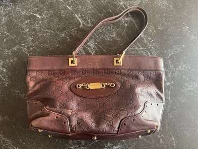 希少!GUCCI グッチ GG柄 レザー ハンドバッグ