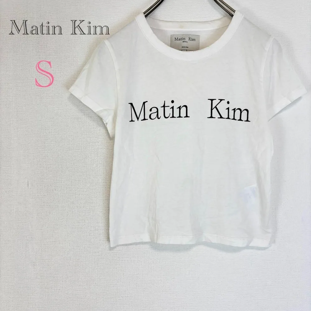 ♦︎マーティンキム【S】Tシャツ カットソー クロップド丈 ロゴプリント 半袖
