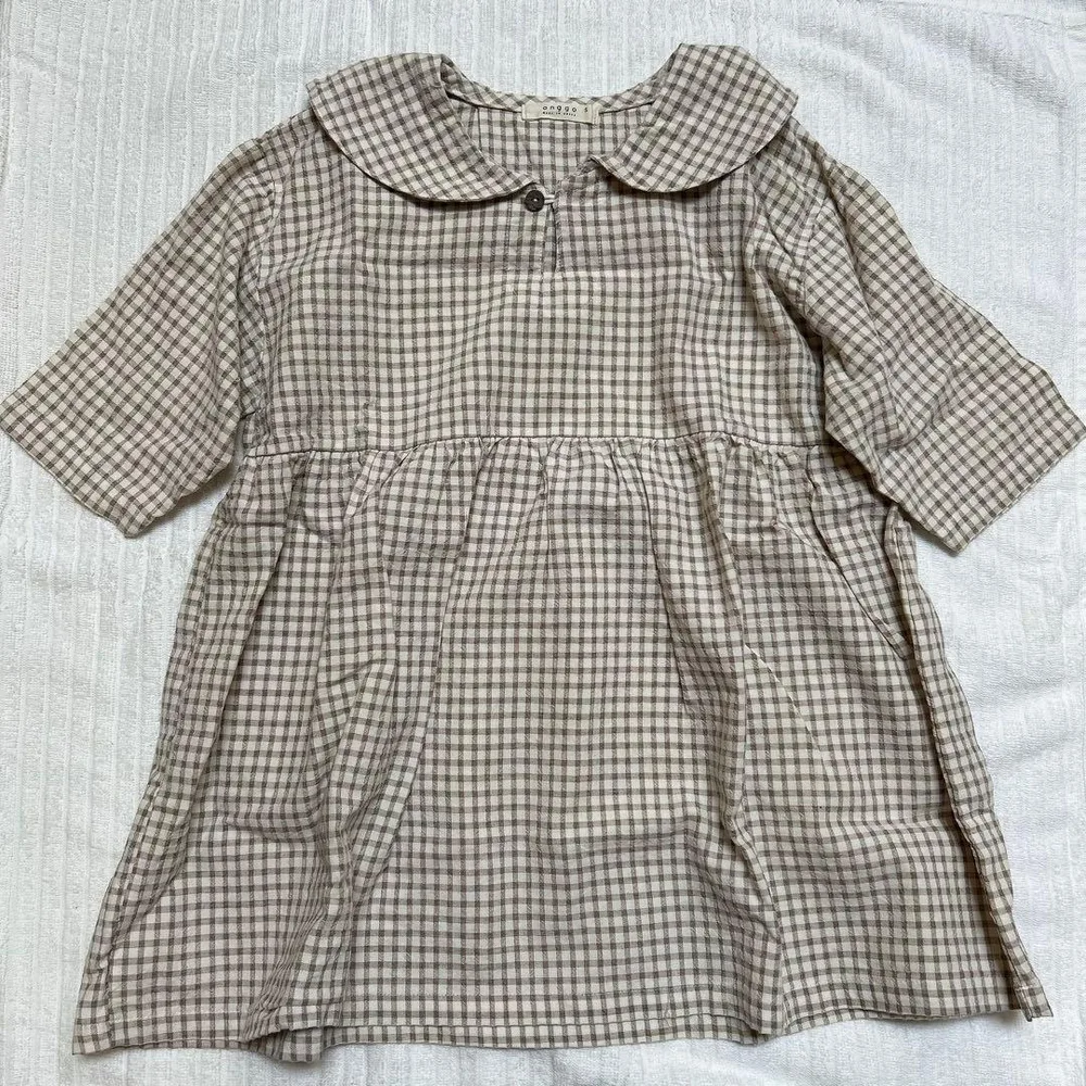 【美品】韓国子供服 anggo チェック柄ワンピース 90サイズ