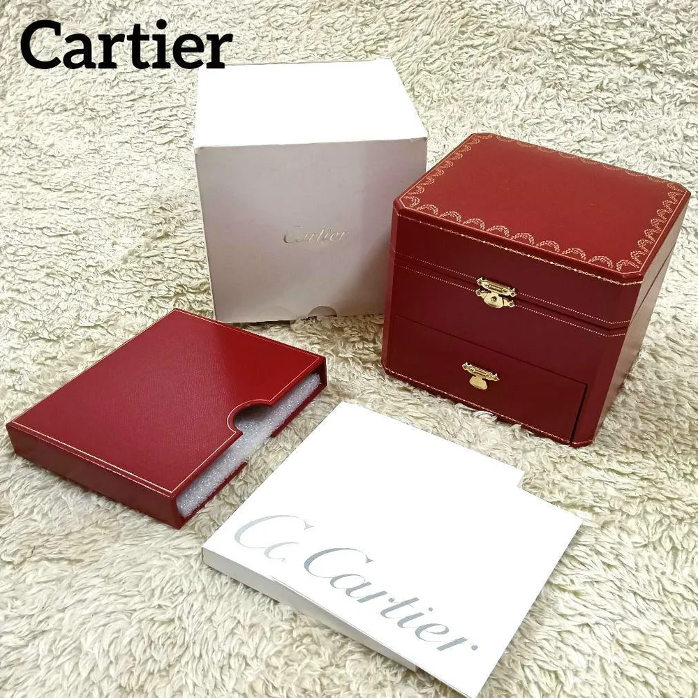 047【外箱小冊子付】Cartier カルティエ 時計&ジュエリーケース 2段式