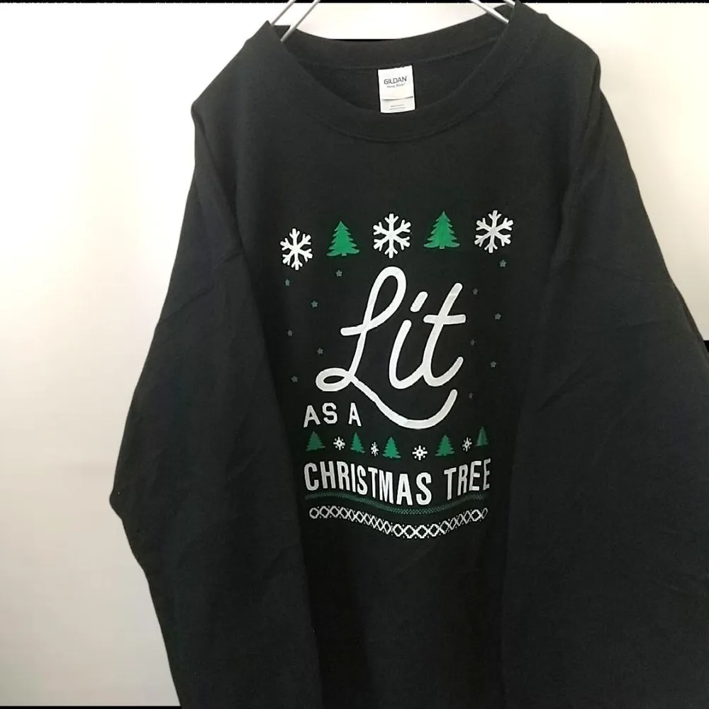 GILDAN クリスマス オーバーサイズ スウェット ブラック XL 古着