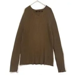 ダナキャランニューヨーク Vネック オーバーサイズリブニット 茶 M