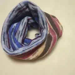 ハンドメイド ネックウォーマー リバーシブル ボーダー柄【試着のみ】