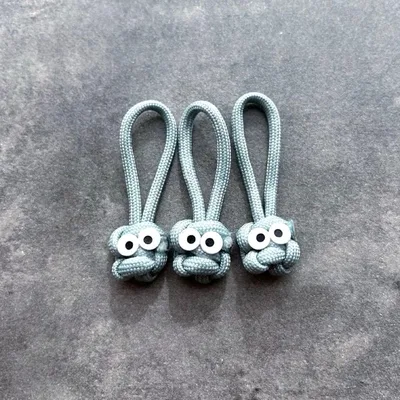 パラコード チャーム 3個セット ブルー ストラップ キーホルダー