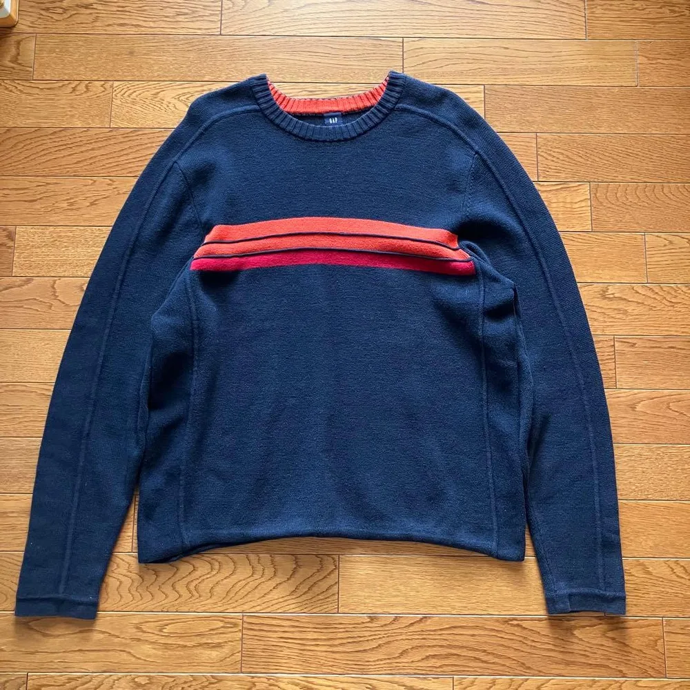 old gap コットンニット セーター ネイビー 古着 00s