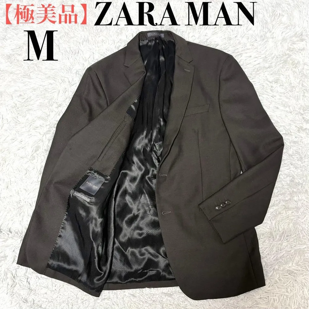 【極美品】ザラマン テーラードジャケット ブラック M 黒 ジャケット ZARA
