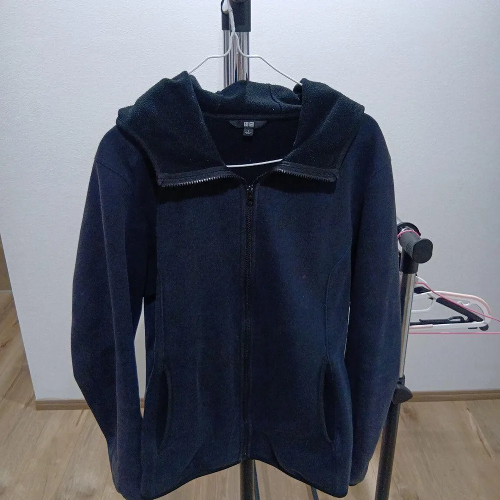 UNIQLO メンズ フリース パーカー ブラック L