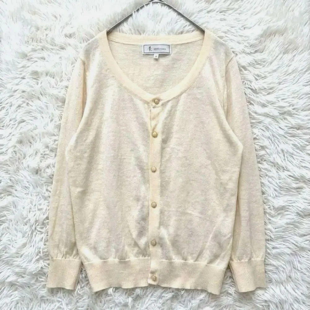 ロペピクニック ROPE PICNIC Vネック 薄手カーディガン L