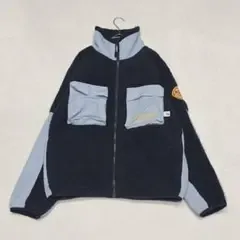 GU×STUDIO SEVENコラボ ボアフリースジャケット 紺色 E11538
