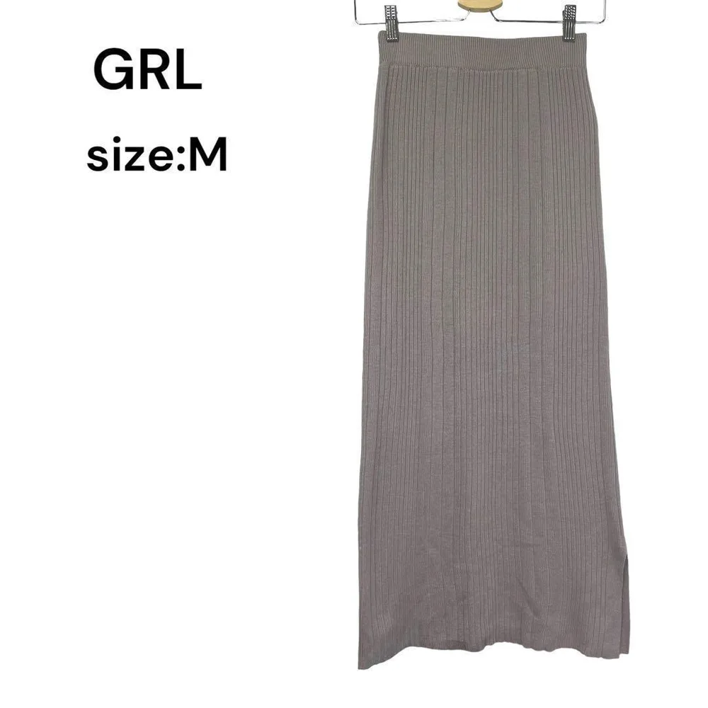 グレイル GRL ロングスカート ニット M おしゃれ スリット