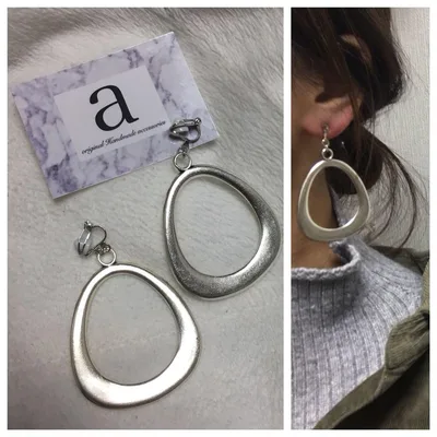 1200☺︎おおぶりシルバーフープのピアス☺︎