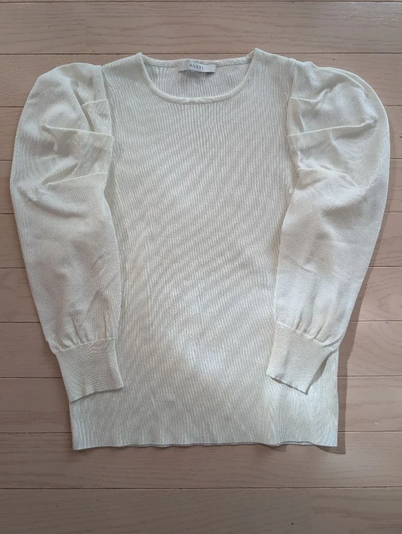 美品 ANAYI パフスリーブカットソー 長袖 ニット