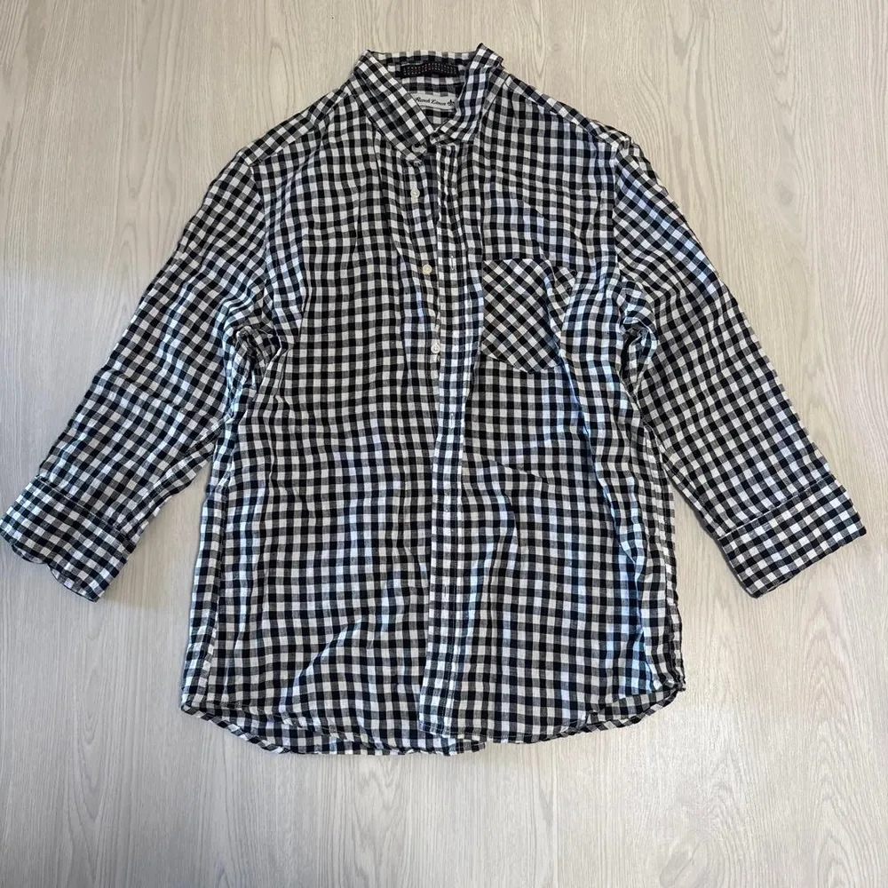 SENSE OF PLACE チェック柄シャツ フレンチリネン Lサイズ